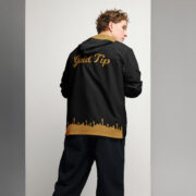 Gold Tip Circle Drip Windbreaker (Black) - Image 7