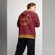 Gold Tip Drip Windbreaker (Maroon) - Image 8
