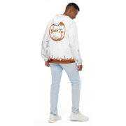 Gold Tip Men’s Windbreaker (Stroke Circle Design Gold) (White) - Image 10