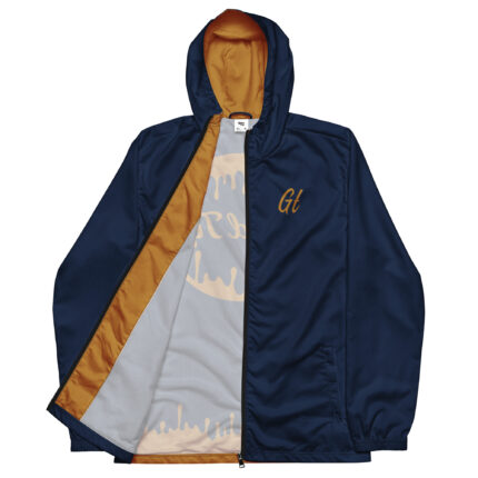 Gold Tip Windbreaker (Stroke Circle Design Gold) (Navy)