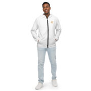 Gold Tip Men’s Windbreaker (Stroke Circle Design Gold) (White) - Image 9