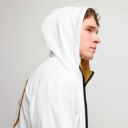 Gold Tip Men’s Windbreaker (Stroke Circle Design Gold) (White) - Image 7