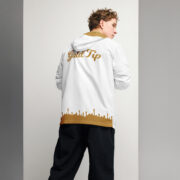 Gold Tip Circle Drip Windbreaker (White) - Image 11