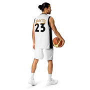 Gold Tip Est. 23 Basketball Jersey (Black/White) - Image 2