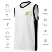 Gold Tip Est. 23 Basketball Jersey (Black/White) - Image 5