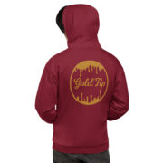 Gold Tip Circle Drip AOP Hoodie (Maroon) - Image 2