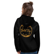 Gold Tip Circle Drip AOP Hoodie (Black) - Image 7