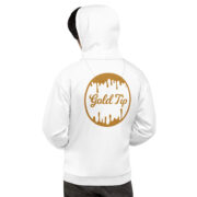 Gold Tip Circle Drip AOP Hoodie (White) - Image 5