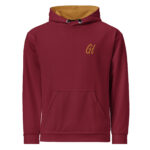 Gold Tip Circle Drip AOP Hoodie (Maroon)