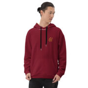 Gold Tip Circle Drip AOP Hoodie (Maroon) - Image 9