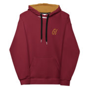 Gold Tip Circle Drip AOP Hoodie (Maroon) - Image 10