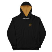 Gold Tip Circle Drip AOP Hoodie (Black) - Image 5