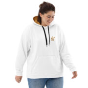 Gold Tip Circle Drip AOP Hoodie (White) - Image 8