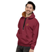 Gold Tip Circle Drip AOP Hoodie (Maroon) - Image 4
