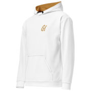Gold Tip Circle Drip AOP Hoodie (White) - Image 12