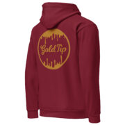 Gold Tip Circle Drip AOP Hoodie (Maroon) - Image 13