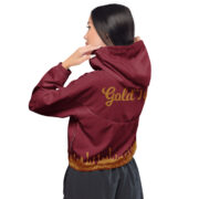 Gold Tip Drip Cropped Windbreaker (Maroon) - Image 6