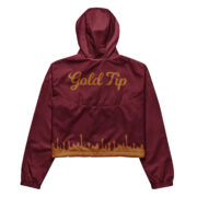 Gold Tip Drip Cropped Windbreaker (Maroon) - Image 8