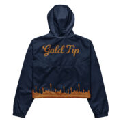 Gold Tip Drip Cropped Windbreaker (Navy) - Image 8