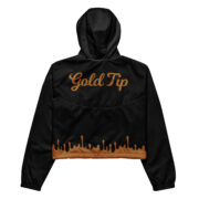 Gold Tip Drip Cropped Windbreaker (Black) - Image 9
