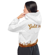 Gold Tip Drip Cropped Windbreaker (White) - Image 7