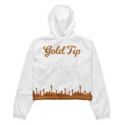 Gold Tip Drip Cropped Windbreaker (White) - Image 9
