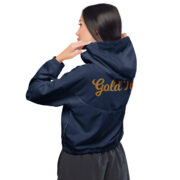 Gold Tip Cropped Windbreaker (Navy) - Image 4