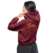 Gold Tip Cropped Windbreaker (Maroon) - Image 7