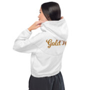 Gold Tip Cropped Windbreaker (White) - Image 7