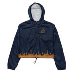Gold Tip Drip Cropped Windbreaker (Navy)
