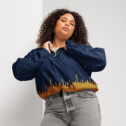 Gold Tip Drip Cropped Windbreaker (Navy) - Image 6