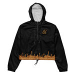 Gold Tip Drip Cropped Windbreaker (Black)