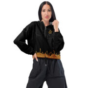 Gold Tip Drip Cropped Windbreaker (Black) - Image 3