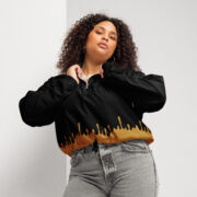 Gold Tip Drip Cropped Windbreaker (Black) - Image 8