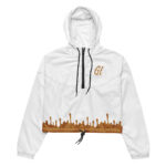 Gold Tip Drip Cropped Windbreaker (White)