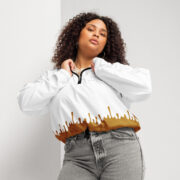 Gold Tip Drip Cropped Windbreaker (White) - Image 5
