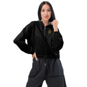 Gold Tip Cropped Windbreaker (Black) - Image 2