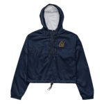Gold Tip Cropped Windbreaker (Navy)