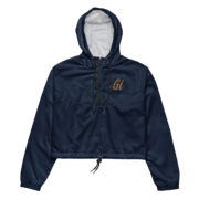 Gold Tip Cropped Windbreaker (Navy)