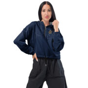Gold Tip Cropped Windbreaker (Navy) - Image 2