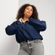 Gold Tip Cropped Windbreaker (Navy) - Image 5
