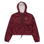Gold Tip Cropped Windbreaker (Maroon)
