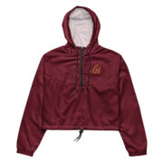 Gold Tip Cropped Windbreaker (Maroon)