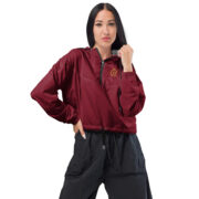 Gold Tip Cropped Windbreaker (Maroon) - Image 5