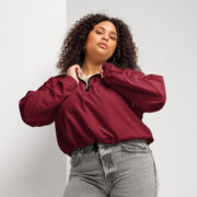 Gold Tip Cropped Windbreaker (Maroon) - Image 6