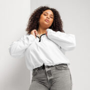 Gold Tip Cropped Windbreaker (White) - Image 4