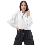 Gold Tip Cropped Windbreaker (White) - Image 6