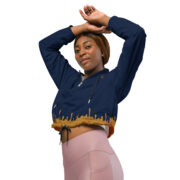 Gold Tip Drip Cropped Windbreaker (Navy) - Image 2