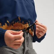 Gold Tip Drip Cropped Windbreaker (Navy) - Image 7