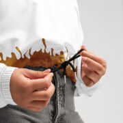 Gold Tip Drip Cropped Windbreaker (White) - Image 8